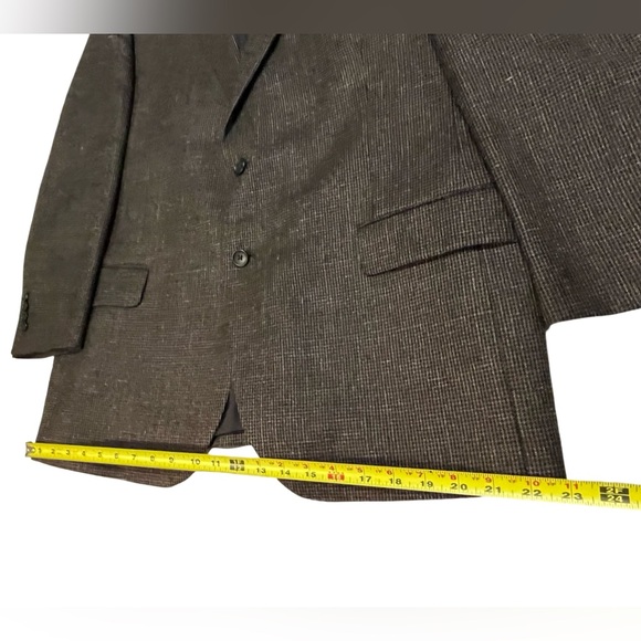 Jos. A. Bank 46R Men’s Brown Houndstooth Sports Coat Blazer Wool Silk Linen - Picture 7 of 12